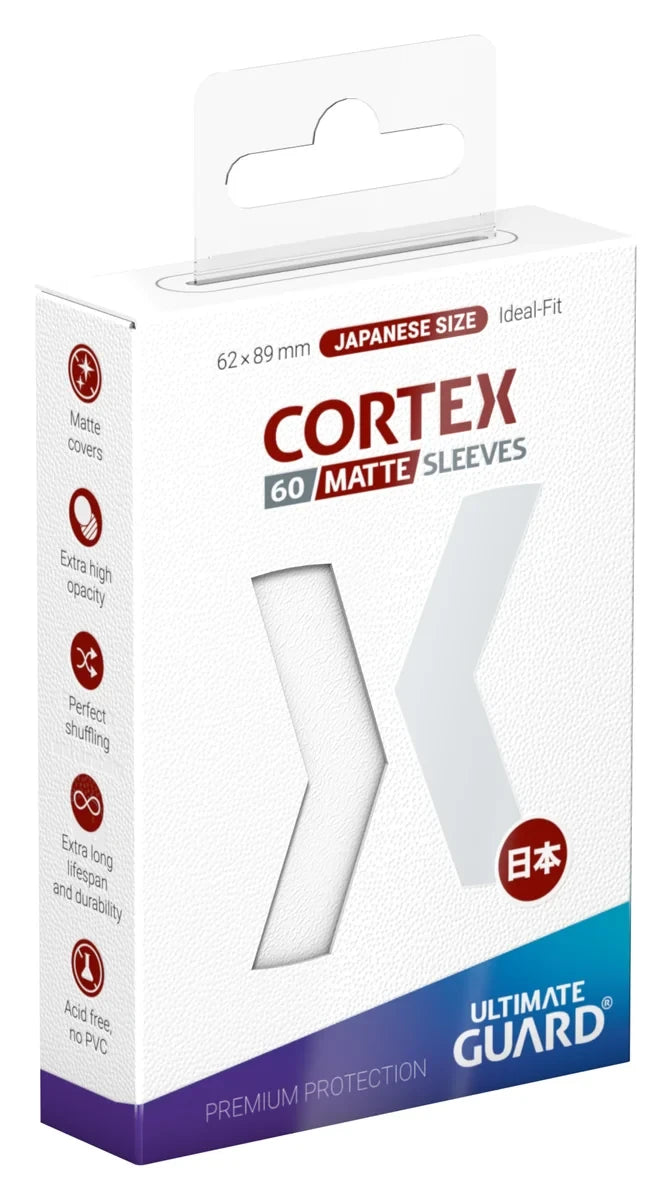 Ultimate Guard: White Cortex Matte Sleeves- Japanese Size Sleeves