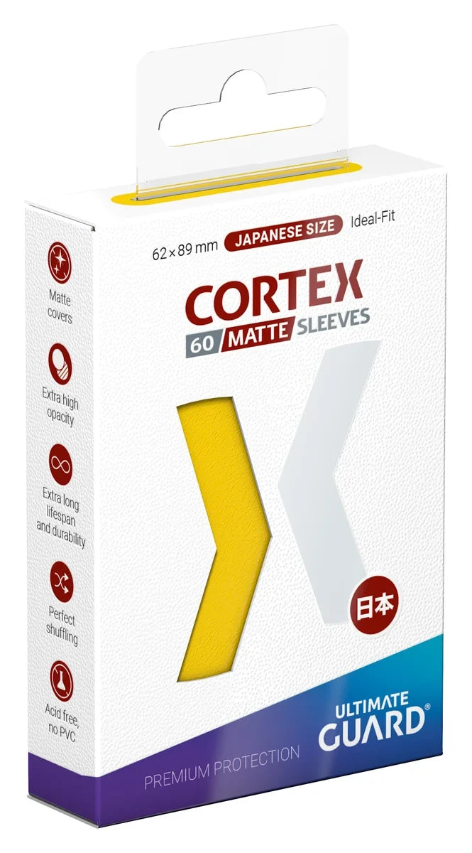 Ultimate Guard: Yellow Cortex Matte Sleeves- Japanese Size Sleeves