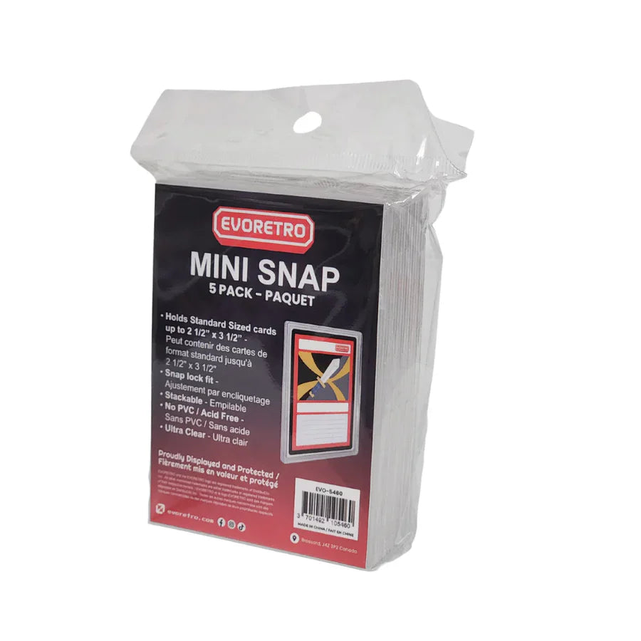 EVORETRO: Clear-MINI SNAP LOCK PLASTIC PROTECTOR, 5-PACK