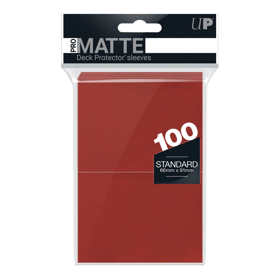 Ultra Pro:Red-PRO-Matte Standard DECK PROTECTOR® Sleeves