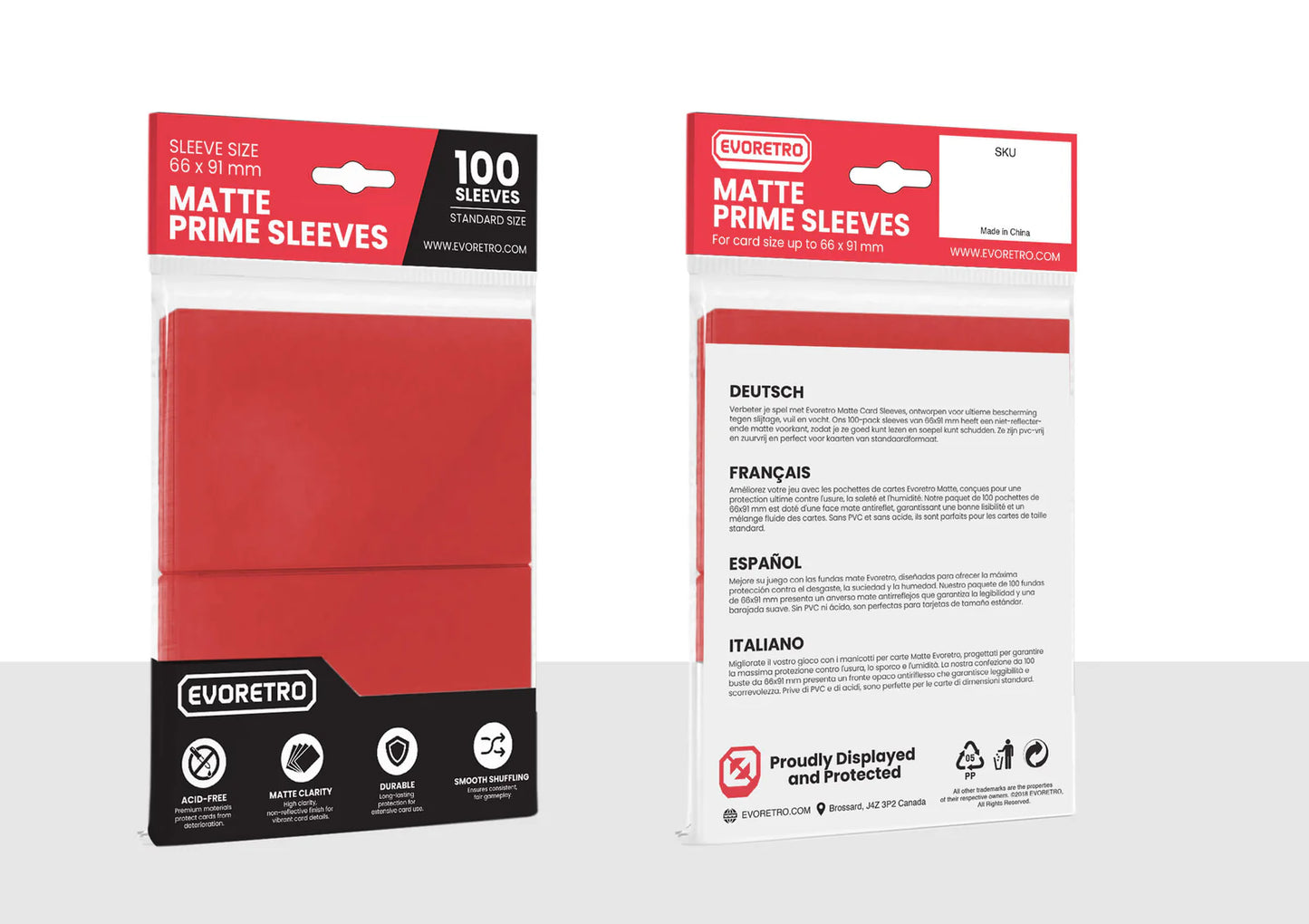 Evoretro: Red - Matte Prime Sleeves