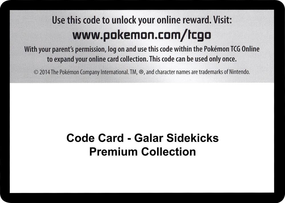 Code Card - Galar Sidekicks Premium Collection