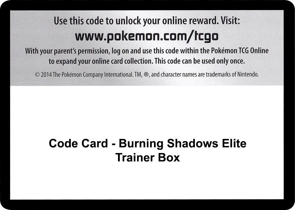 Code Card - Burning Shadows Elite Trainer Box