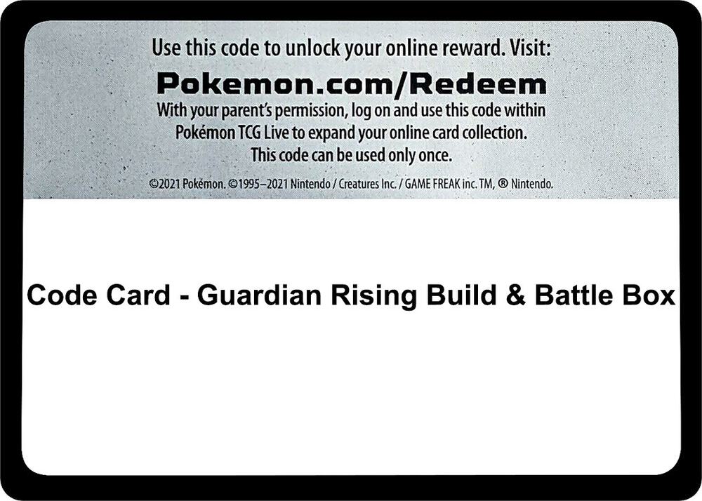 Code Card - Guardian Rising Build & Battle Box