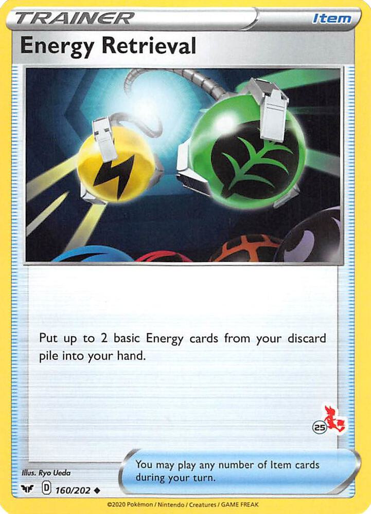 Energy Retrieval - 160/202 (#25 Cinderace Stamped)