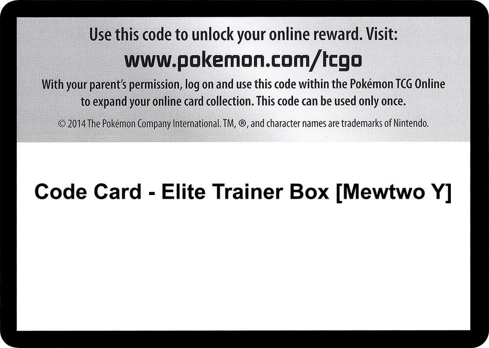 Code Card - Elite Trainer Box [Mewtwo Y]