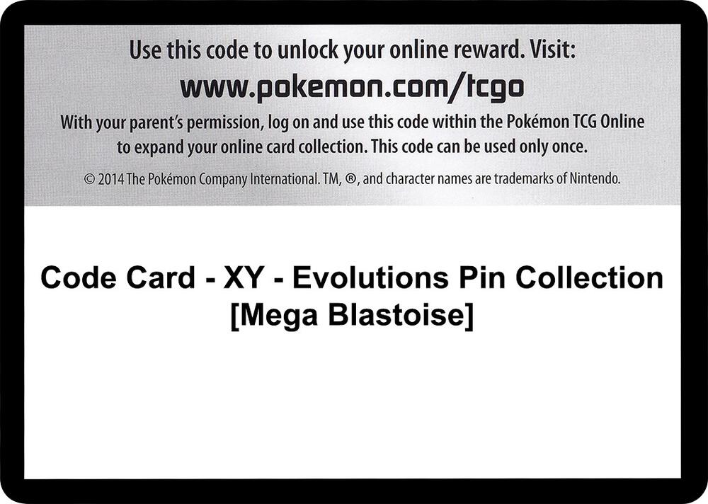Code Card - XY - Evolutions Pin Collection [Mega Blastoise]
