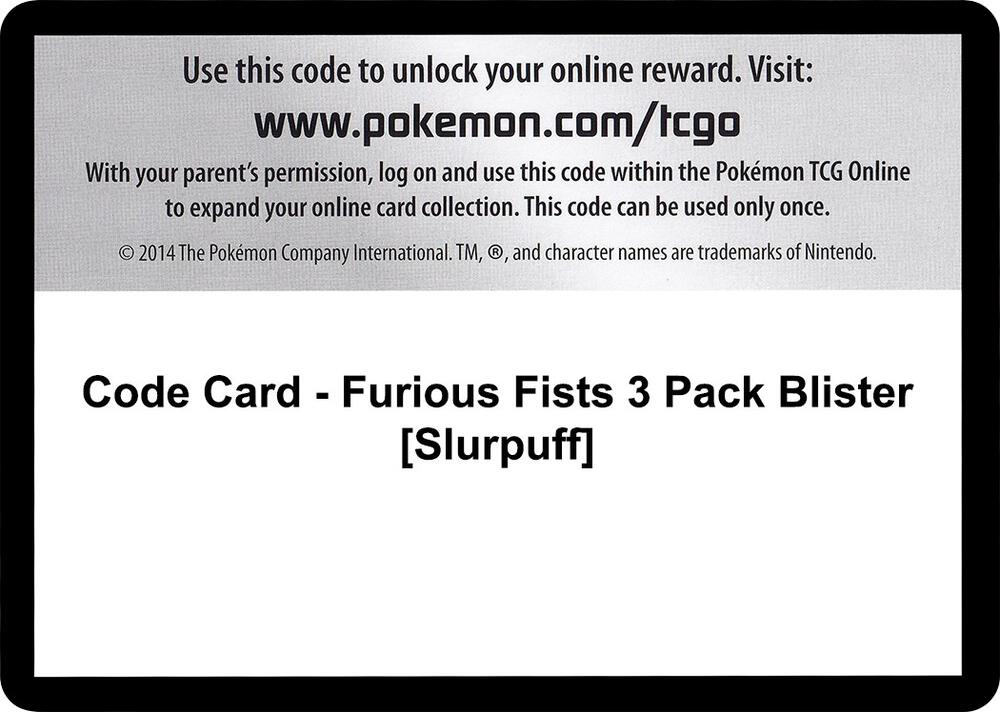 Code Card - Furious Fists 3 Pack Blister [Slurpuff]