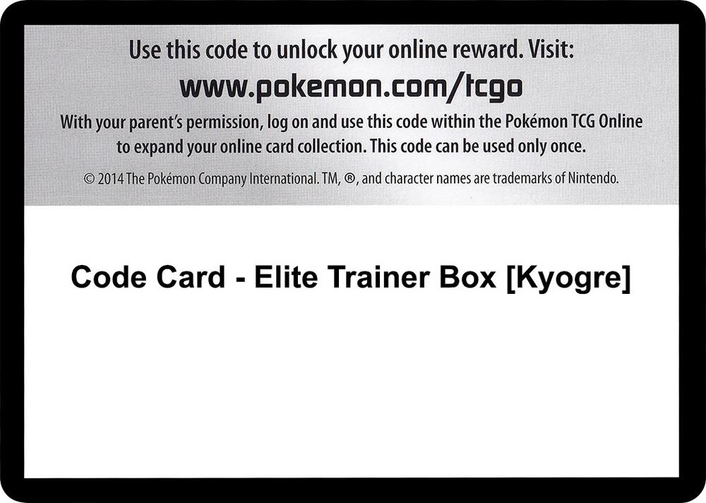 Code Card - Elite Trainer Box [Kyogre]