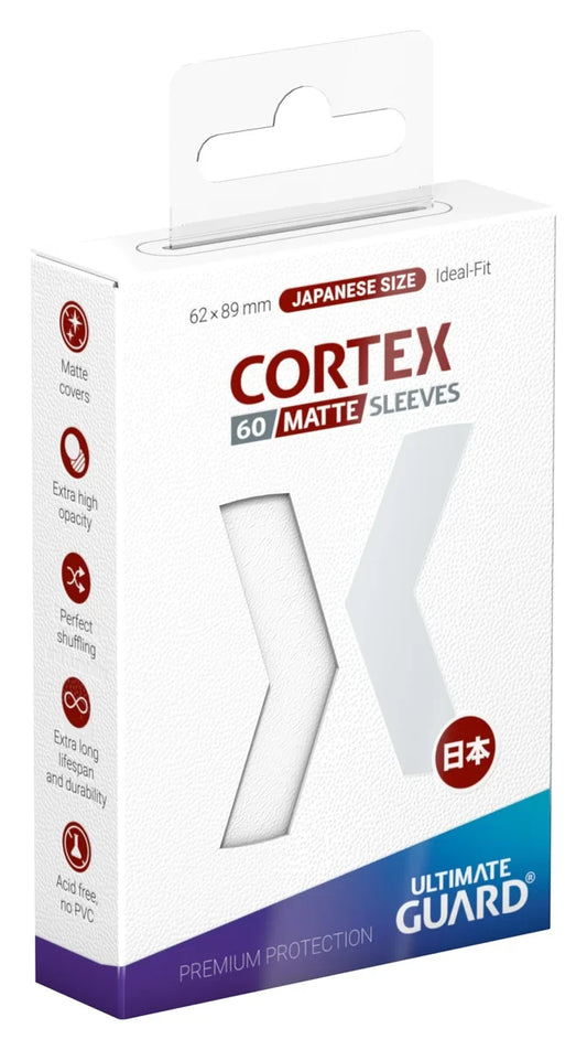 Ultimate Guard: White Cortex Matte Sleeves- Japanese Size Sleeves