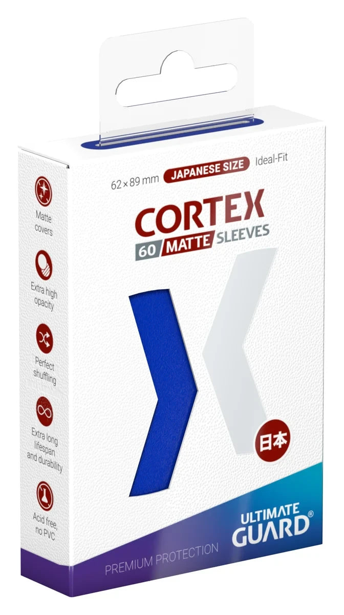 Ultimate Guard: Blue Cortex Matte Sleeves- Japanese Size Sleeves