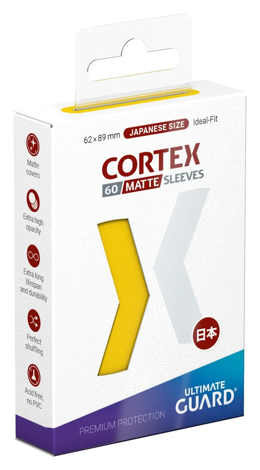 Ultimate Guard: Yellow Cortex Matte Sleeves- Japanese Size Sleeves