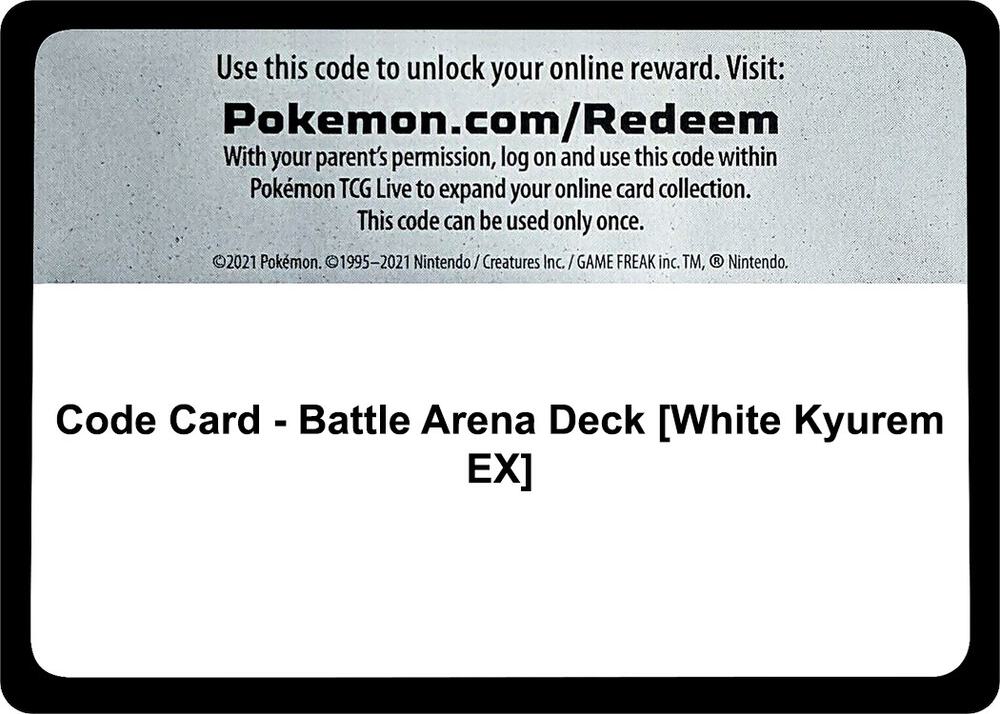 Code Card - Battle Arena Deck [White Kyurem EX]