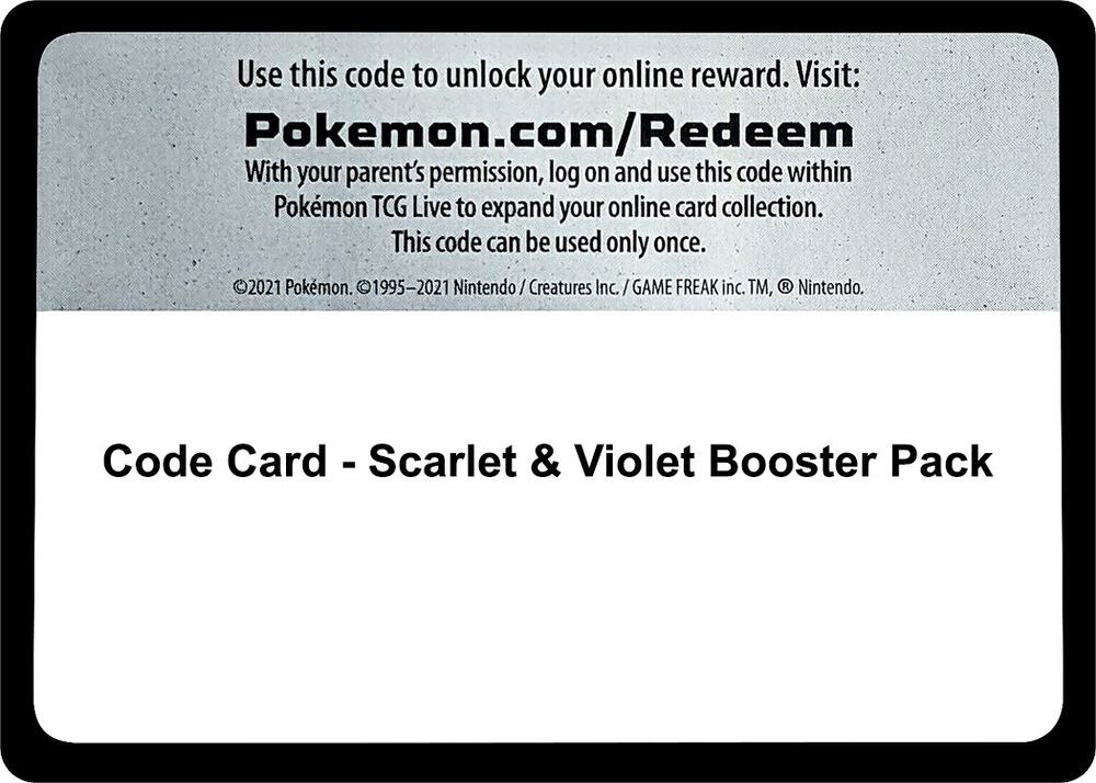 Code Card - Scarlet & Violet Booster Pack