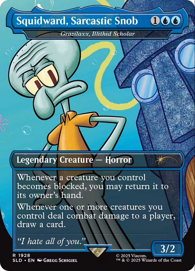 Squidward, Sarcastic Snob - Grazilaxx, Illithid Scholar