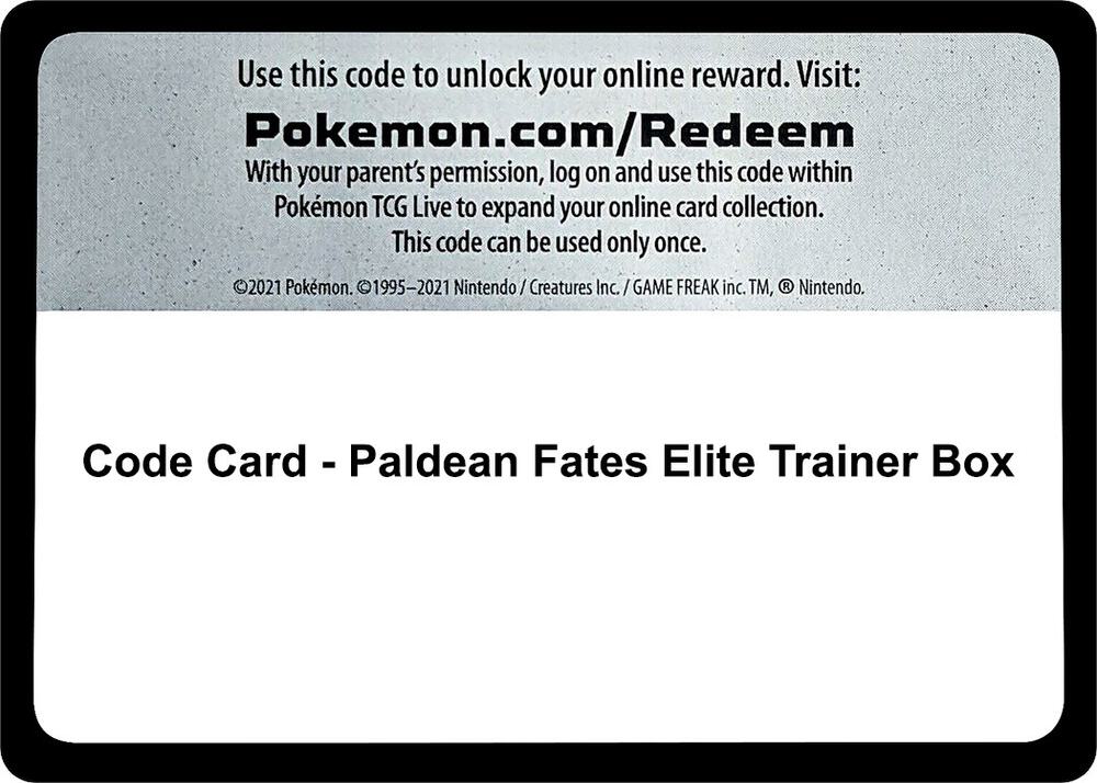 Code Card - Paldean Fates Elite Trainer Box