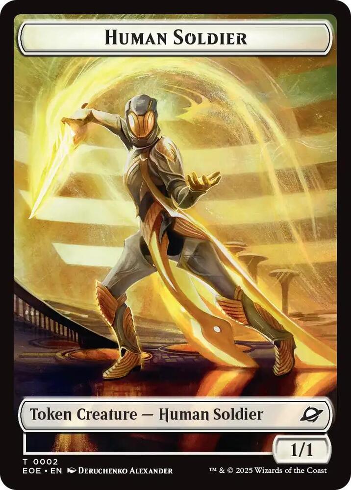 Human Soldier // Lander (0004) Doubled-Sided Token