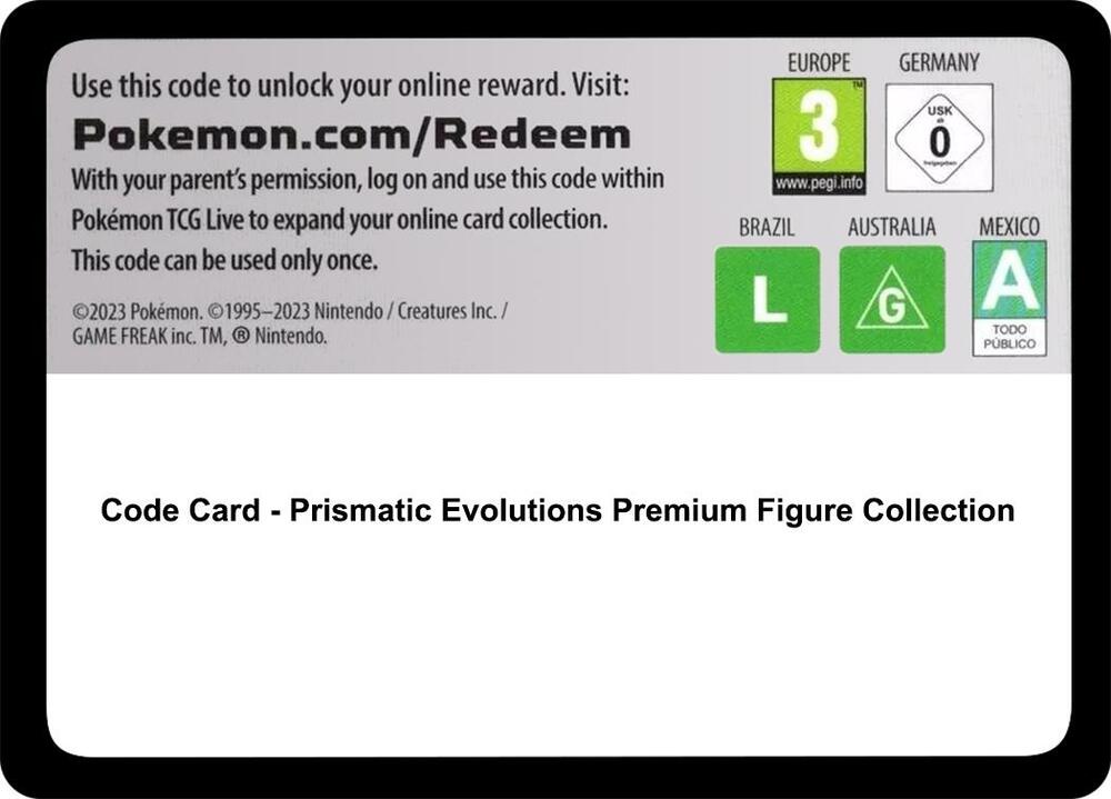 Code Card - Prismatic Evolutions Premium Figure Collection