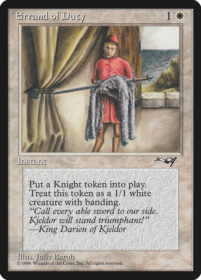 Errand of Duty (Page Holding Sword)