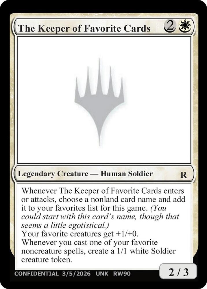 The Keeper of Favorite Cards (3/5/2026)