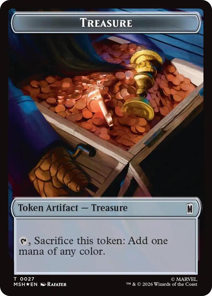 Treasure (027) // Construct (030) Double-Sided Token (Surge Foil)