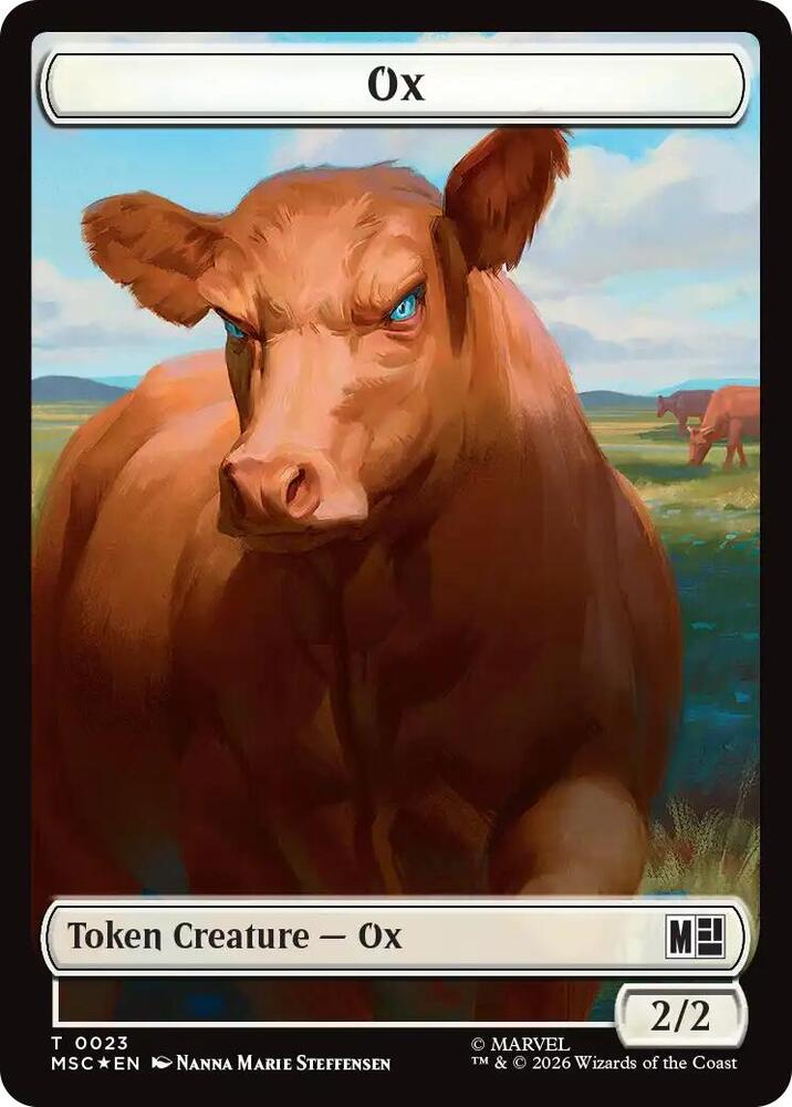 Ox (023) // Construct (030) Double-Sided Token (Surge Foil)