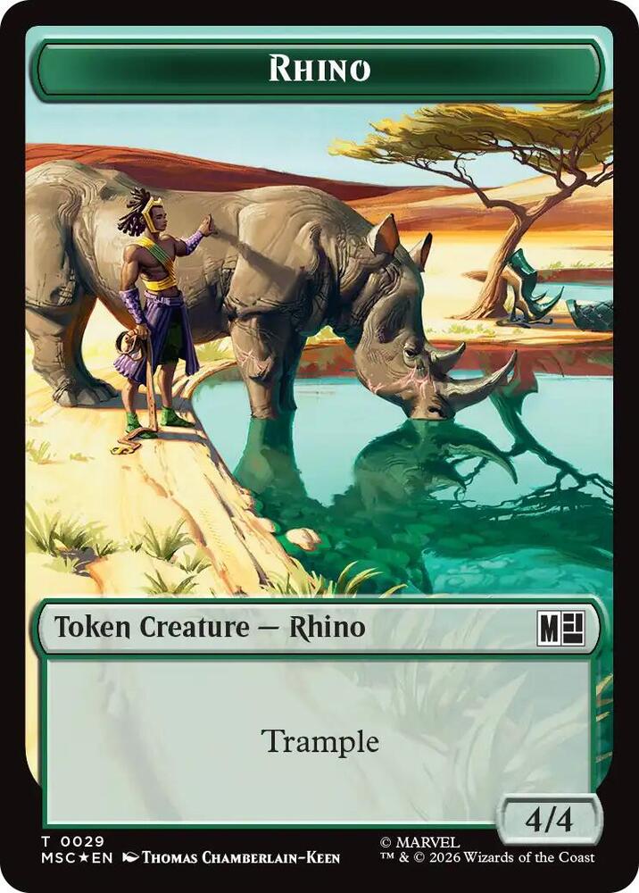Rhino (029) // Elephant (028) Double-Sided Token (Surge Foil)