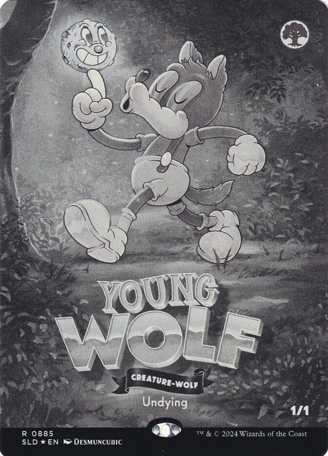 Young Wolf (Black & White Foil)
