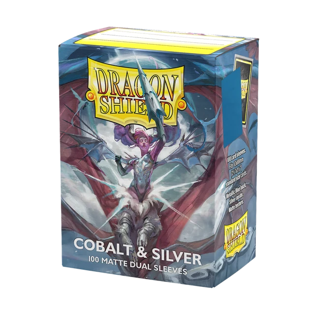 Dragon Shield: Matte Dual Standard Card Sleeve - Cobalt & Silver