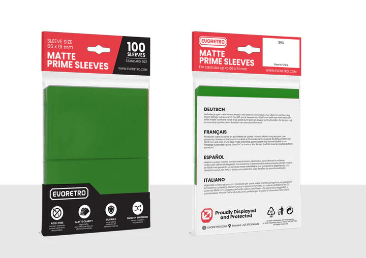 Evoretro: Green - Matte Prime Sleeves