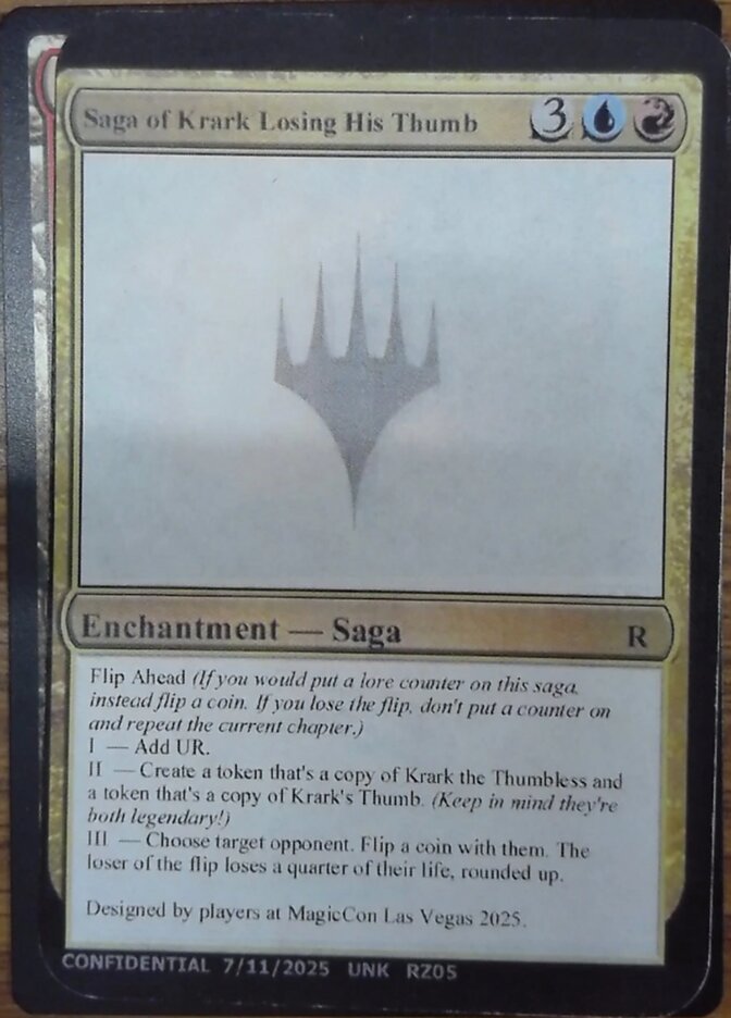 Saga of Krark Losing His Thumb