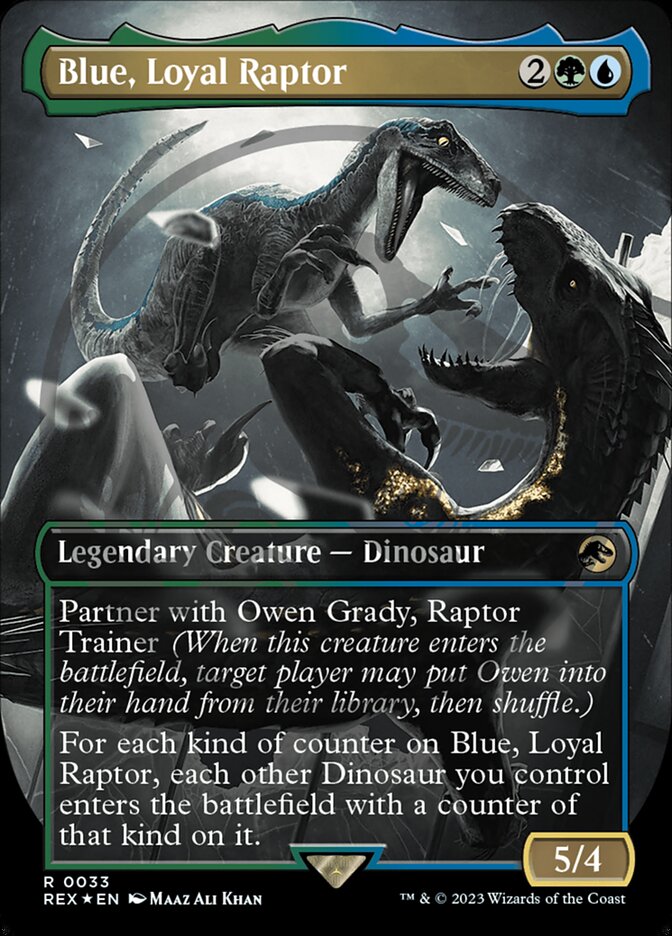 Blue, Loyal Raptor (Borderless) (Emblem)